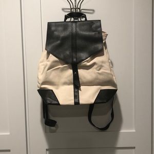 Deux Lux canvas and imitation leather backpack